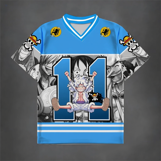 Gear 5 Luffy Anime Jersey – Sky Blue Edition #11