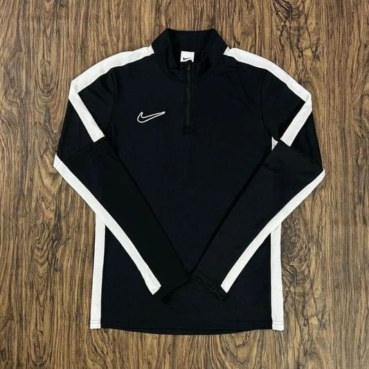 Men’s Black & White Performance Quarter-Zip Training Top