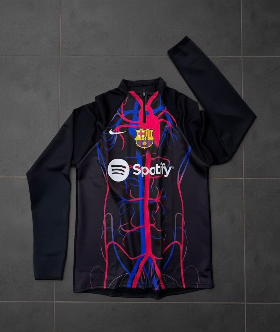 FC Barcelona Vascular Quarter-Zip Pullover - Core Black