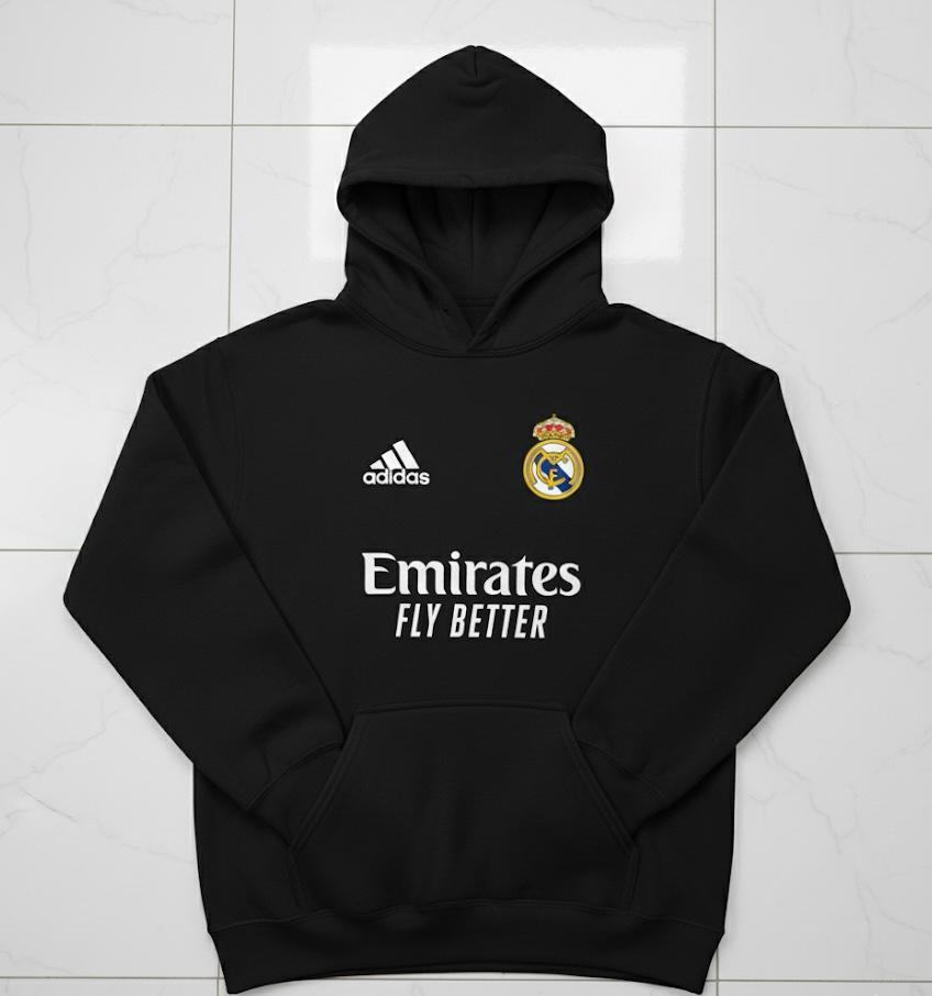Real Madrid FC Hoodie Black & White