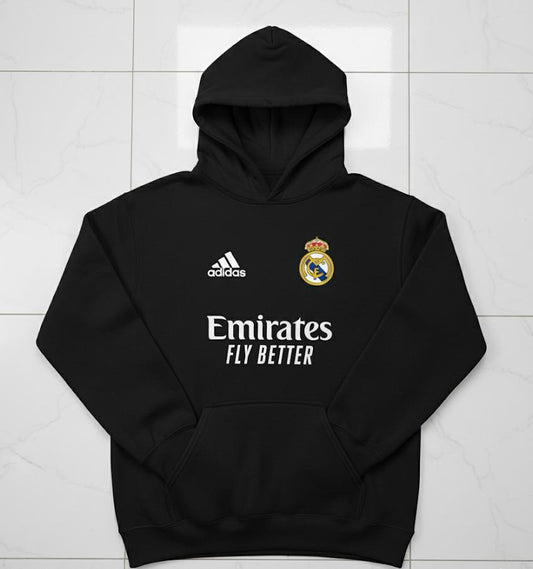 Real Madrid FC Hoodie Black & White