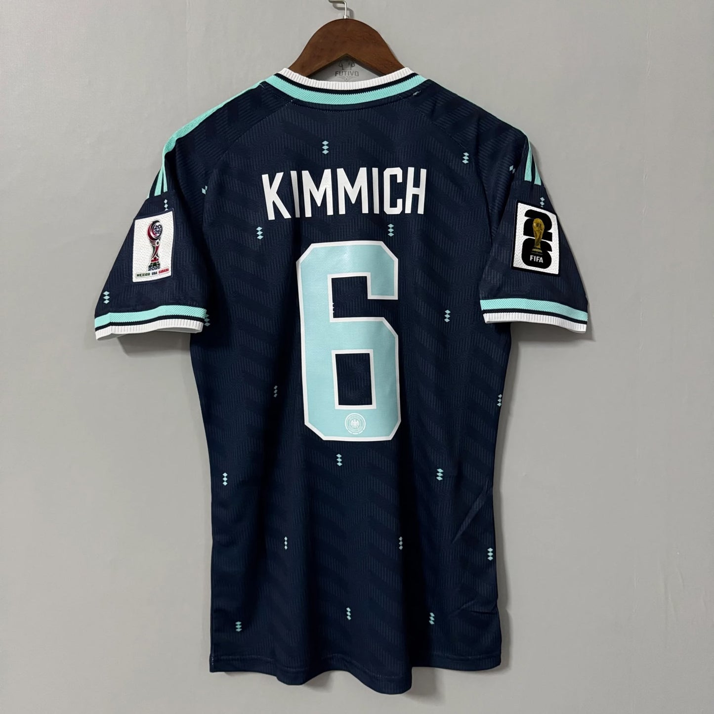 Germany 2026 World Cup Special Edition Retro Kit – #6 Kimmich / National Team Jersey (Navy Blue & Mint Green)