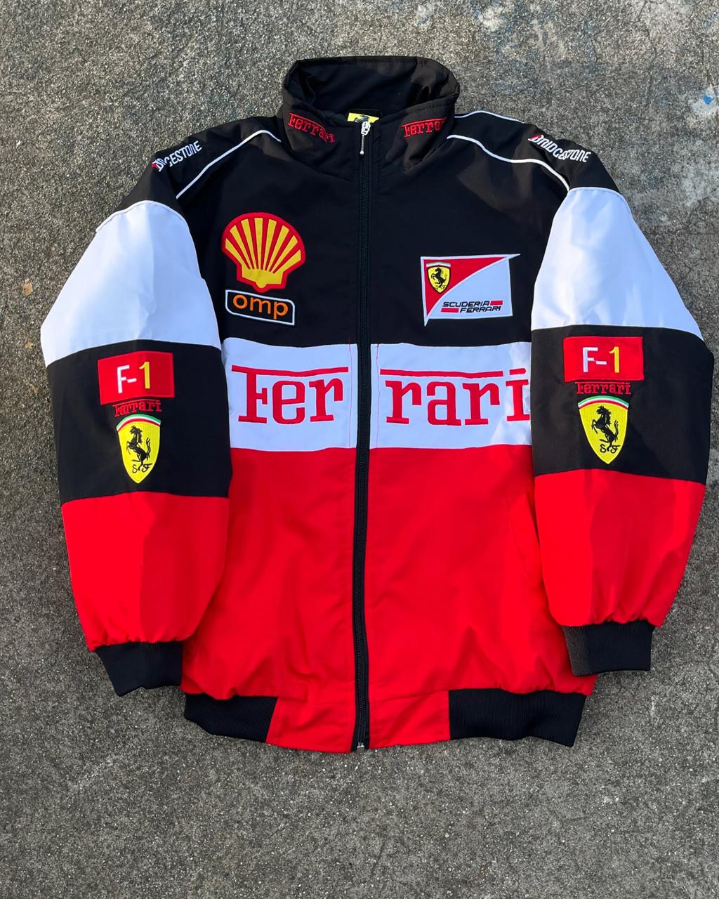 Ferrari F1 Jacket (WHITE BLACK & RED)