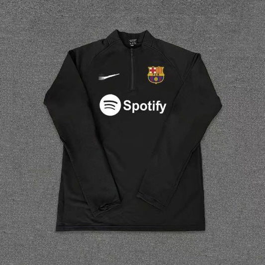 FC Barcelona Training Quarter-Zip Pullover - Black