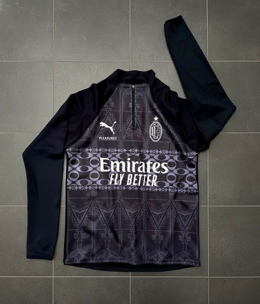AC Milan Gothic Quarter-Zip Pullover - Pleasures Collab