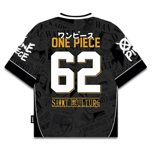 One Piece x Saint Culture Football Jersey —  Black Gold Edition | Monkey D. Luffy | Anime Streetwear