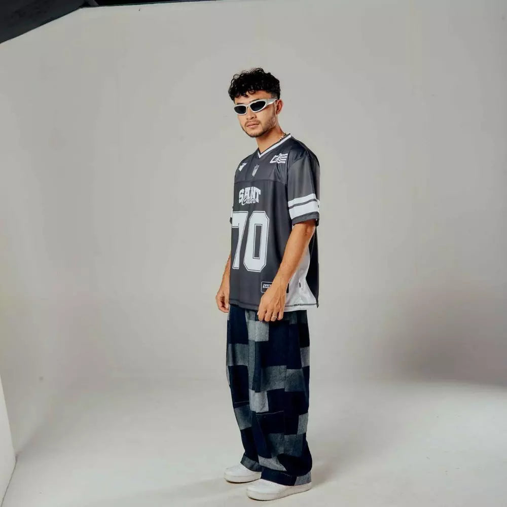 Saint Culture Classic Football Jersey — Black & White  Edition | Number 70 | Premium Streetwear